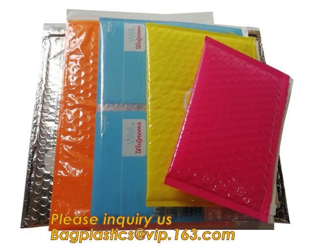 air mail metallic holographi rose gold bubble padded mailer / Zip lockkk bubble bag/ slider bubble bag,Holographic Factory