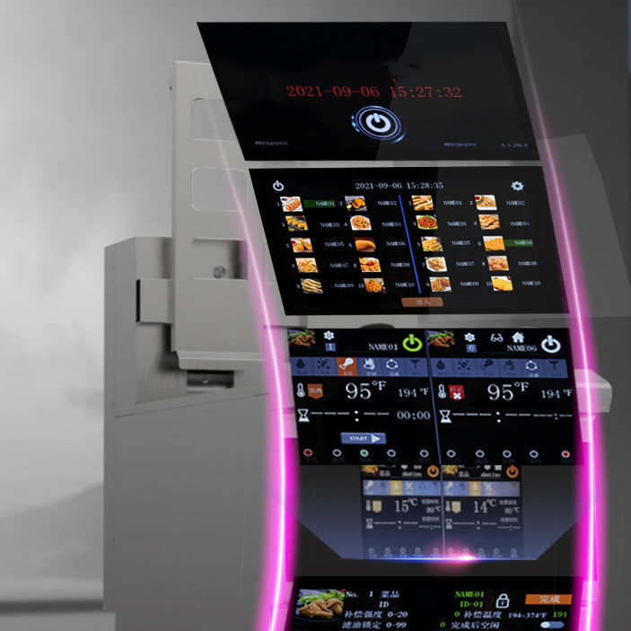 14.3kw 380V Touchscreen Smart Panel With Oil Filter System Electric Open Fryer