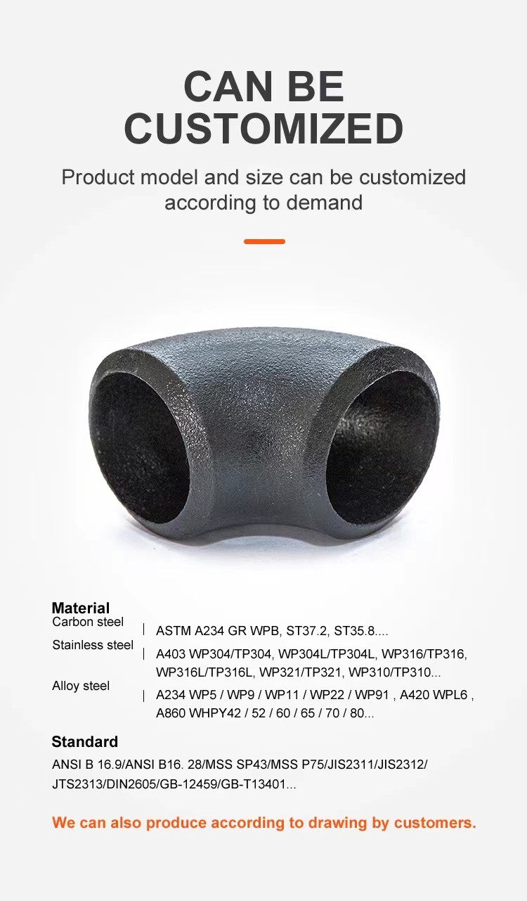 ASTM A403 Pipe Fittings Elbow Stainless Steel 304 316l 2205
