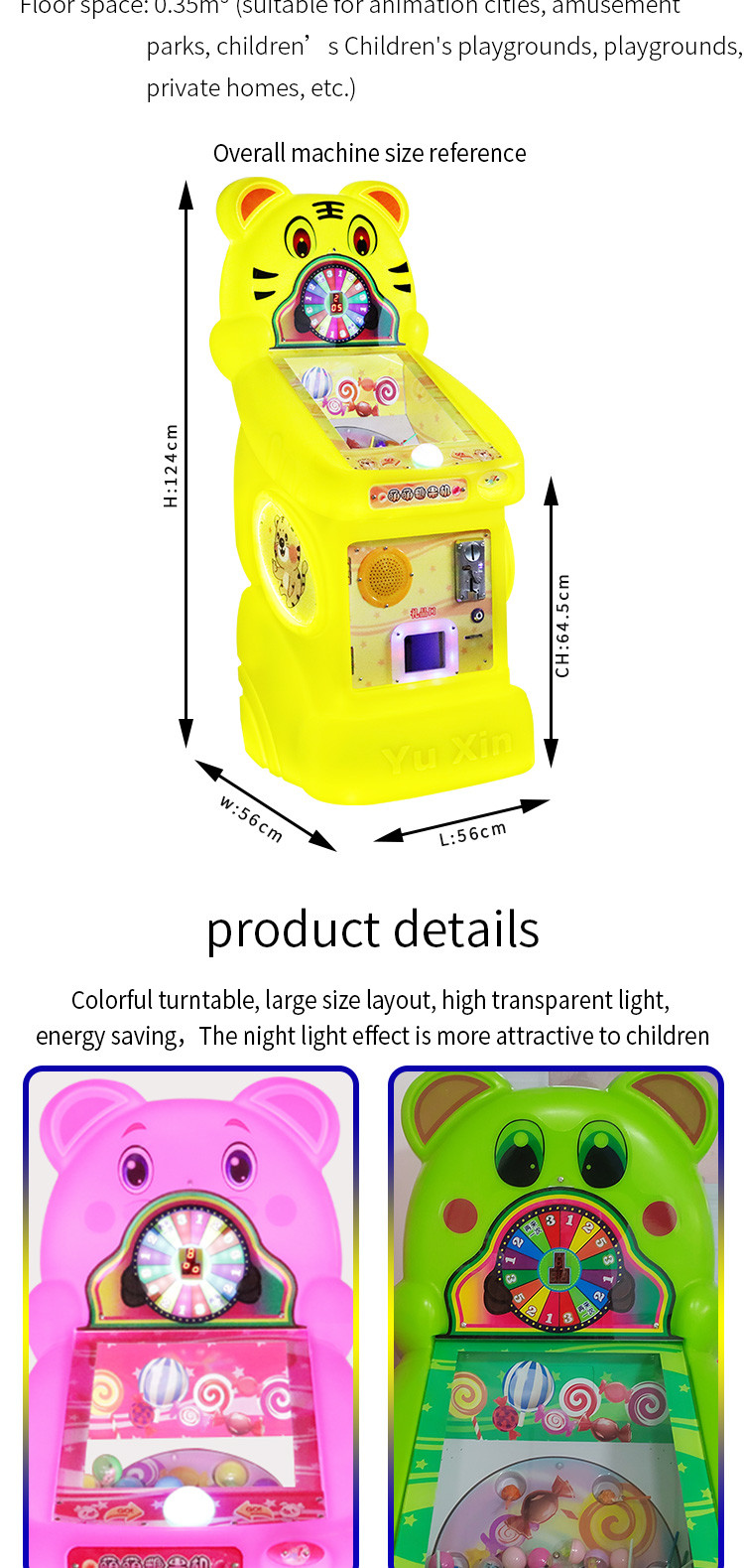 Pink Color Children'S Cute Candy Machine For Home / Store / Restaurant