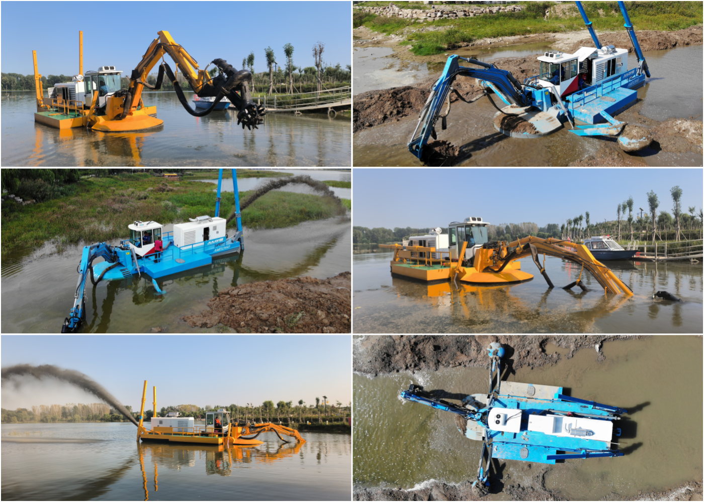 CCS Standard JULONG Amphibious Excavator Manufacturers With 6m Dredging Depth