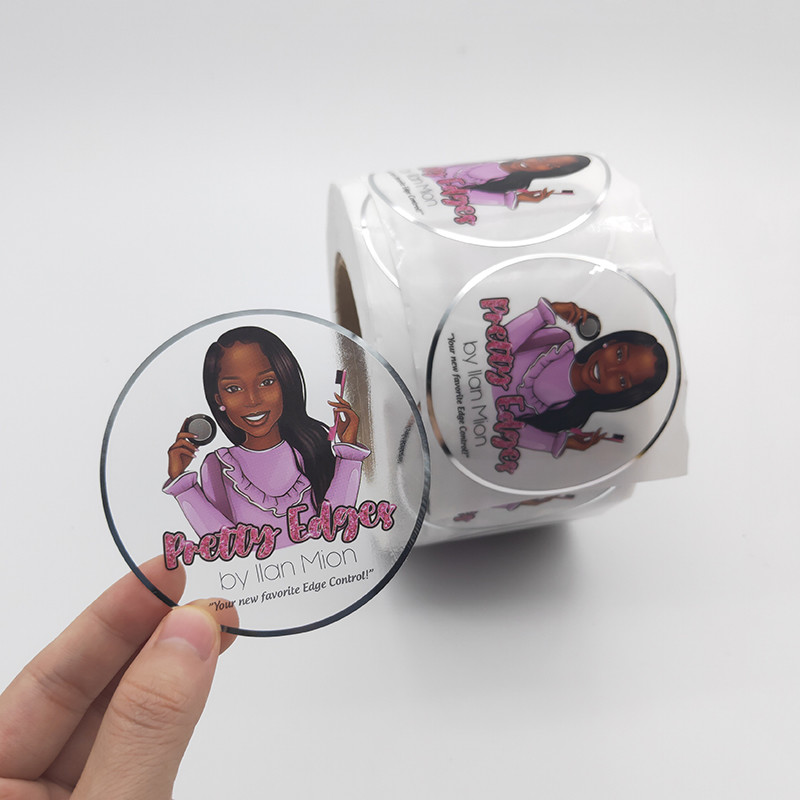 8cm Width Perfume Bottle Personalised Gold Foil Stickers With Spot UV Printing