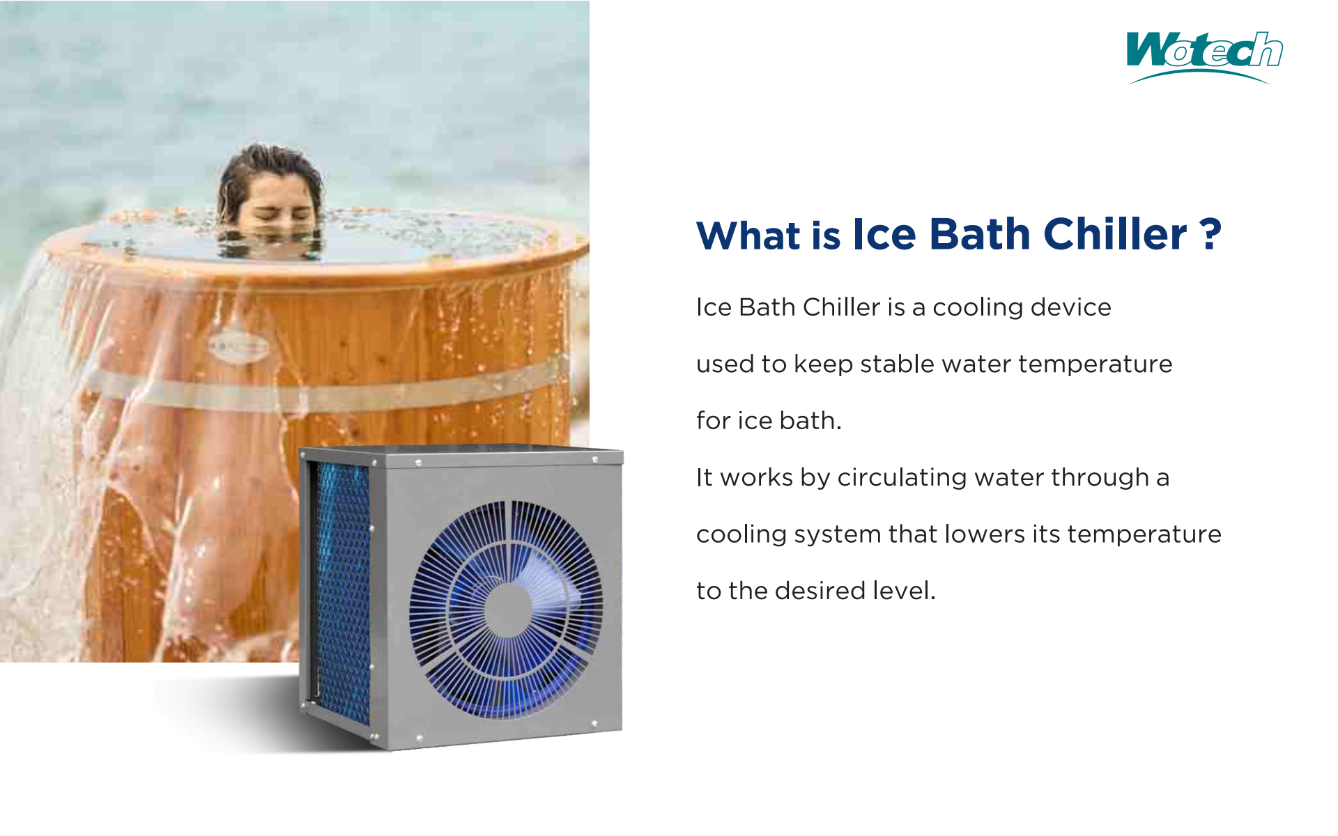 R32 On/off 2kw Ice Bath Chiller Sport Recover Cooling Equipment 35-24C 26-24C