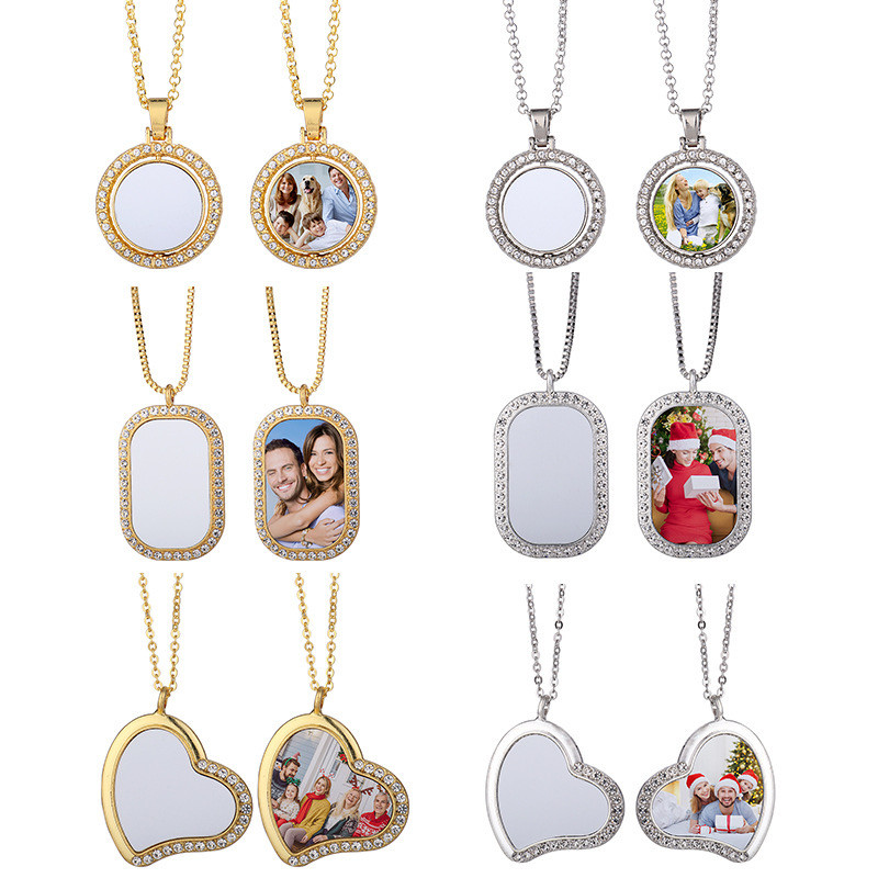 Sublimation Blank Necklace With Diamond Personalized Sublimation Blanks