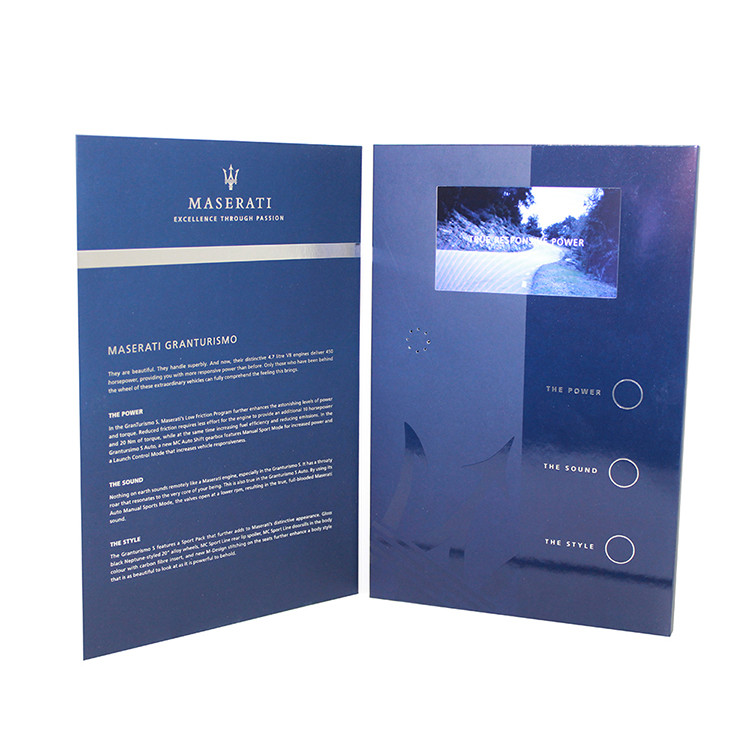 Hardcover 7 Inch LCD Video Brochure Business Gift Custom Printing video pack gift box