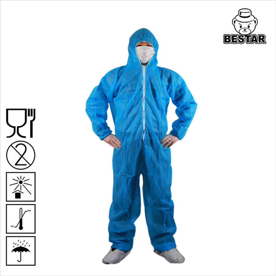  Disposable Polypropylene SPP Breathable Disposable Protective Coverall for Hygiene Manufactures