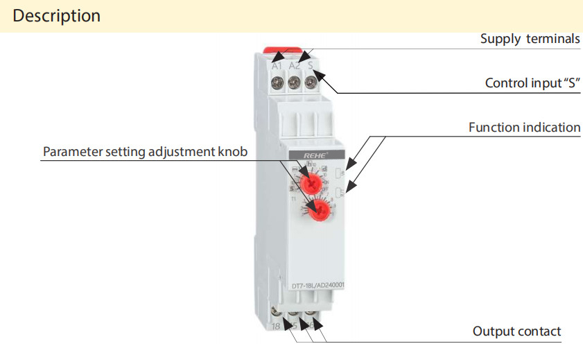 DT7-1ZR SPDT Delay ON Programmable Single Function and Single-Time Relay AC/DC12V-240V