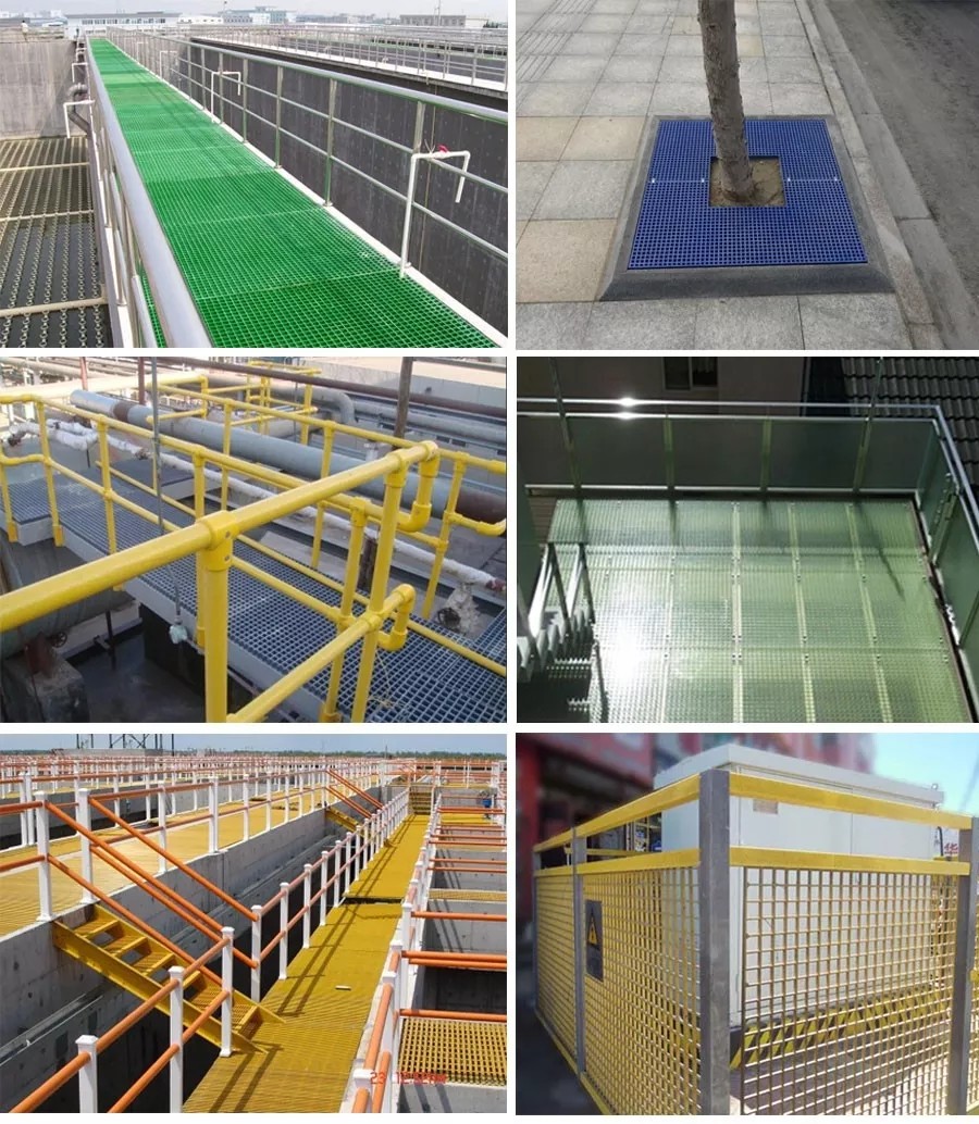 Antiseptic Fiberglass Mesh Flooring Panels Frp Grating For Textile Printing Dyeing