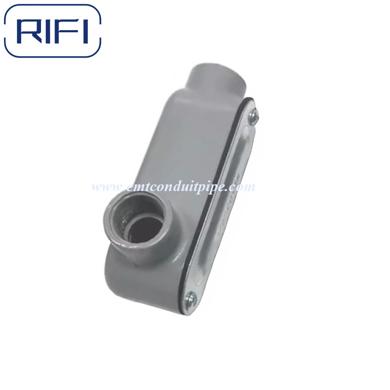 Threaded T Type Aluminum Die Cast PVC Coated Connduit Body For Connect IMC Conduit