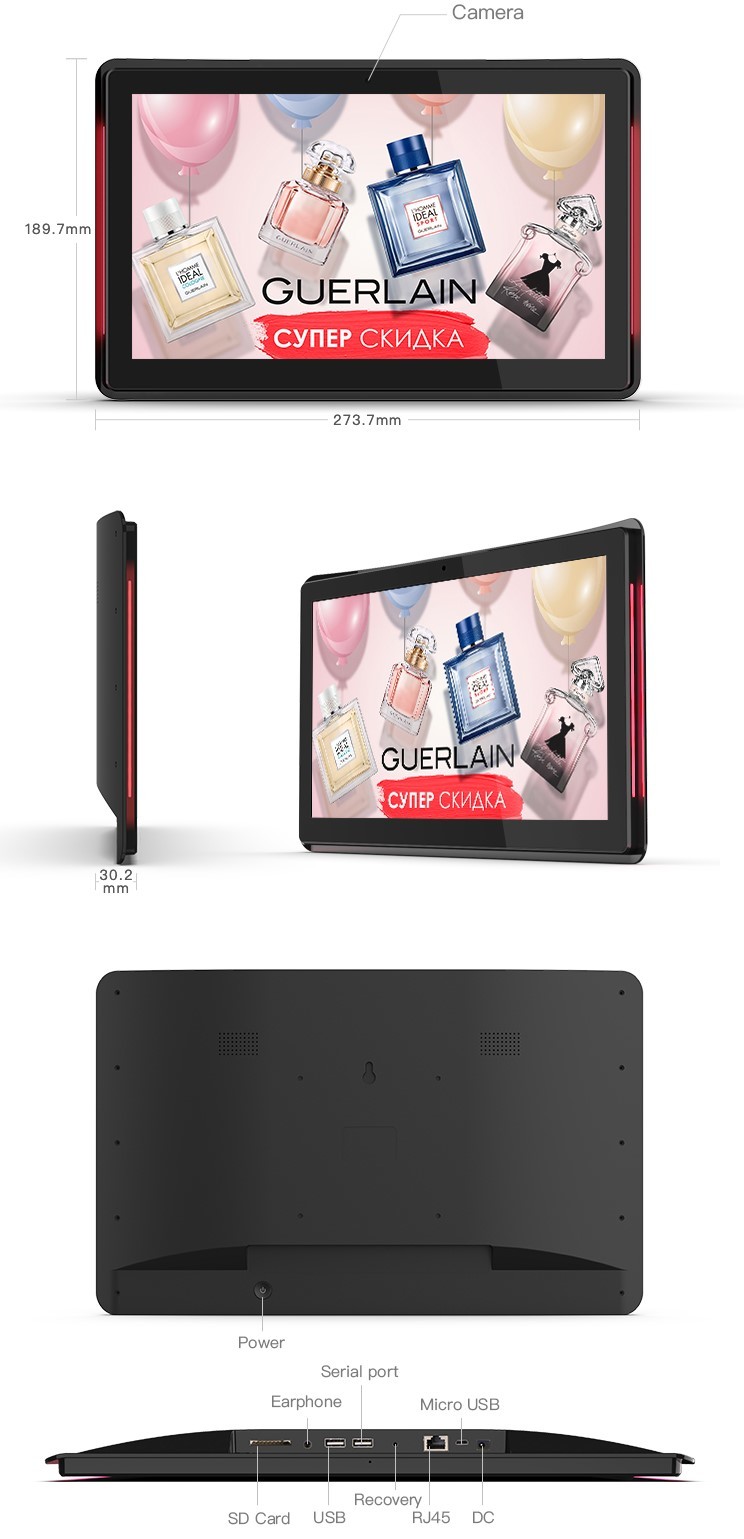10.1 Inch Android Wall Mount Meeting Room Tablet RK3288 LCD IPS Panel