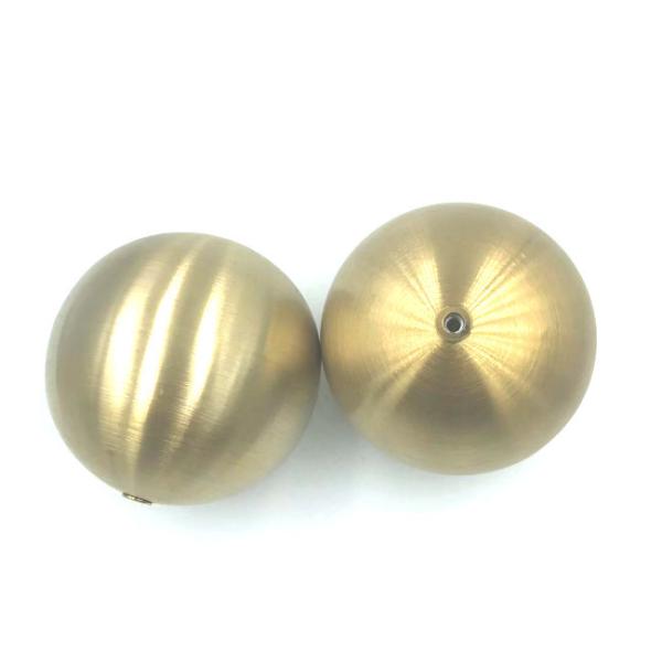 Brushed Hairline Hollow Metal Spheres Golden Polished Stainless Steel Hollow