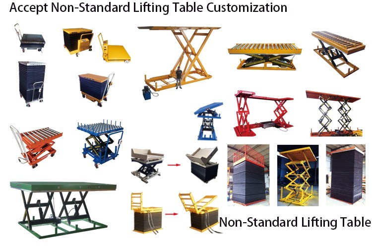 2 Ton Large Platform 2.5mx0.82m Transverse Hydraulic Double Scissor Lift Table 1000mm