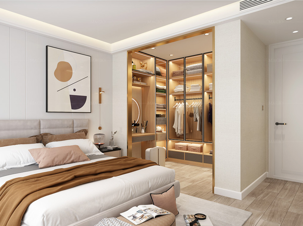 6ft By 6ft High End Walk In Closet Design Shoe Cabinet Glass Door Cloakroom