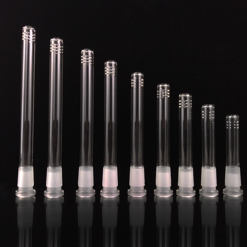 2.5" To 6.5" 14mm To 18mm Glass Bongs Accessories Male Female Joint Down Stem