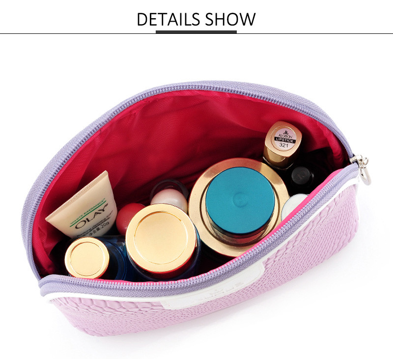Portable Travel Shell Shape Cosmetic PU Makeup Bag
