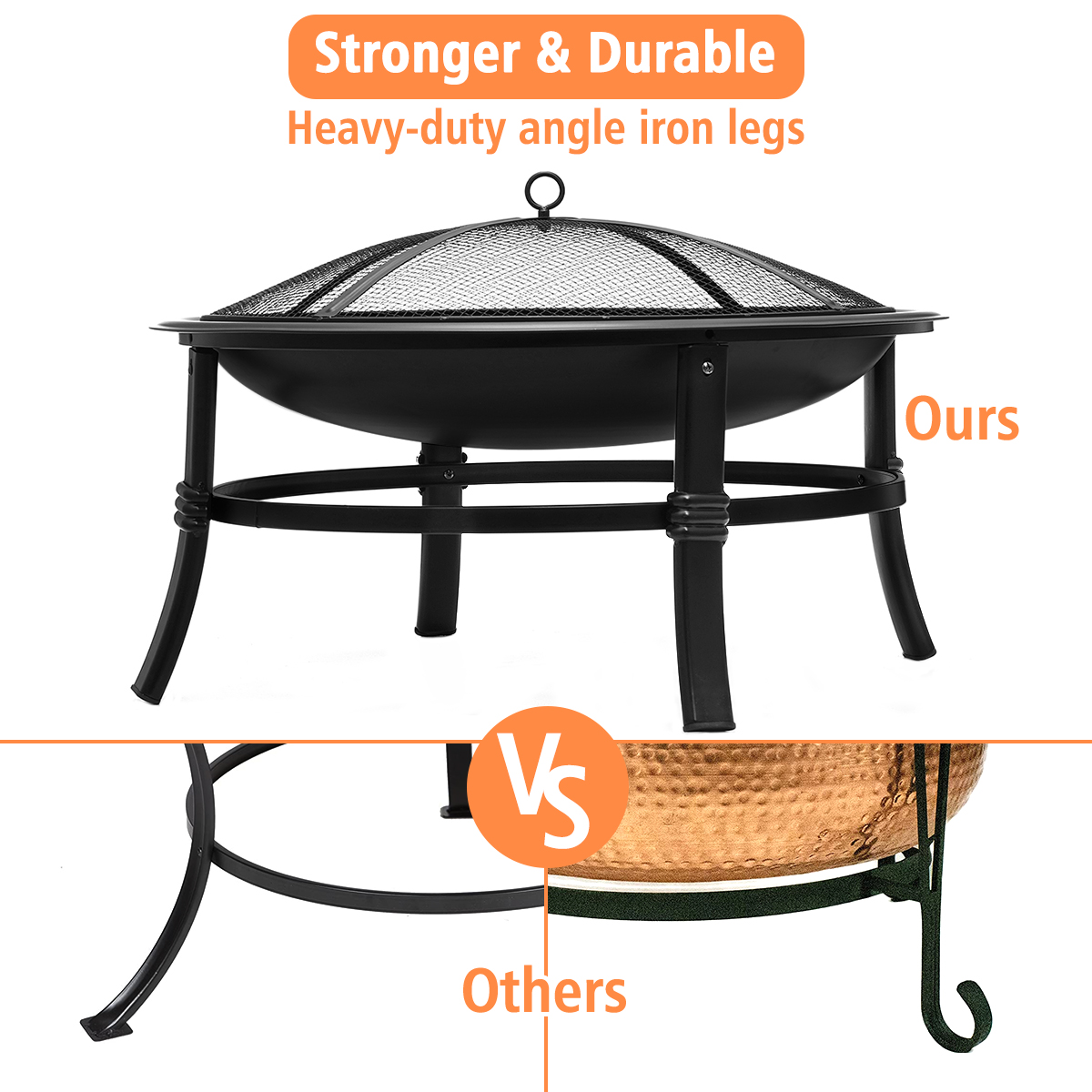26 inch fire pits for outdoor camping smokeless round wood burning 66*66*42 cm stocked