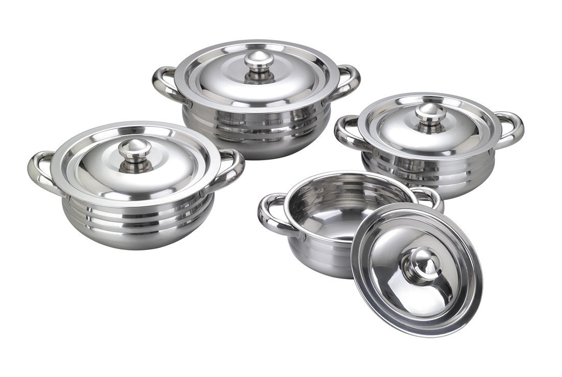 hot selling 6pcs cookware set with red color &16/18/20cm cooking pot &16cm/18cm/20cm cookware set in stainless steel
