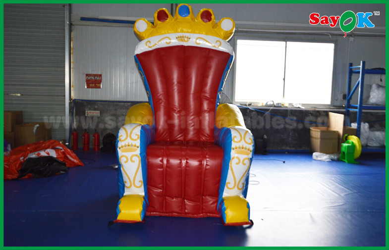 Blue And Red PVC Custom Advertising Inflatables Throne / Sofa For Prop