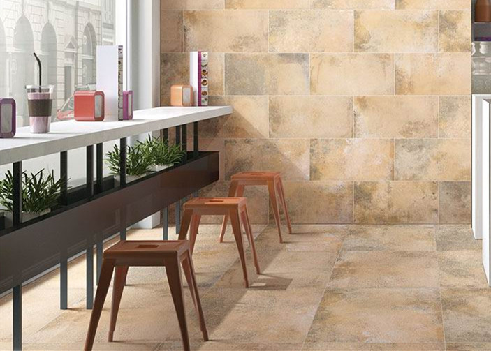 Matte Surface Marble Effect Ceramic Wall Tiles / Cement Style Porcelain Tiles