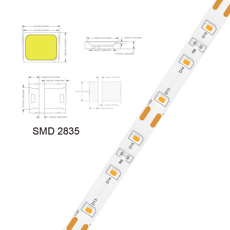 DC12V Sensor Control SMD2835 120D 8mm LED Light Strips for Bathroom Vanities Mirrors