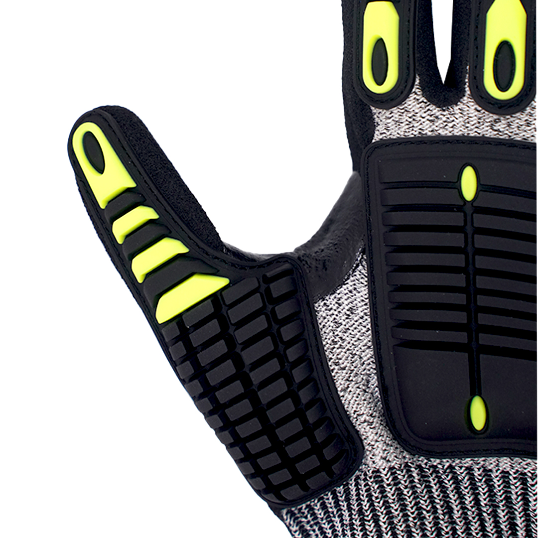 13 Gauge Class C Nitrile Matte Finished Labor Protection Gloves With Anti Collision Strips