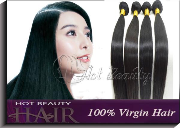 24'' Silky Straight 5A Virgin Brazilian Hair Natural Black Color No Tangle