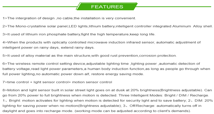 IP66 50W LED Solar Street Light High Energy Transfer Rate 23%