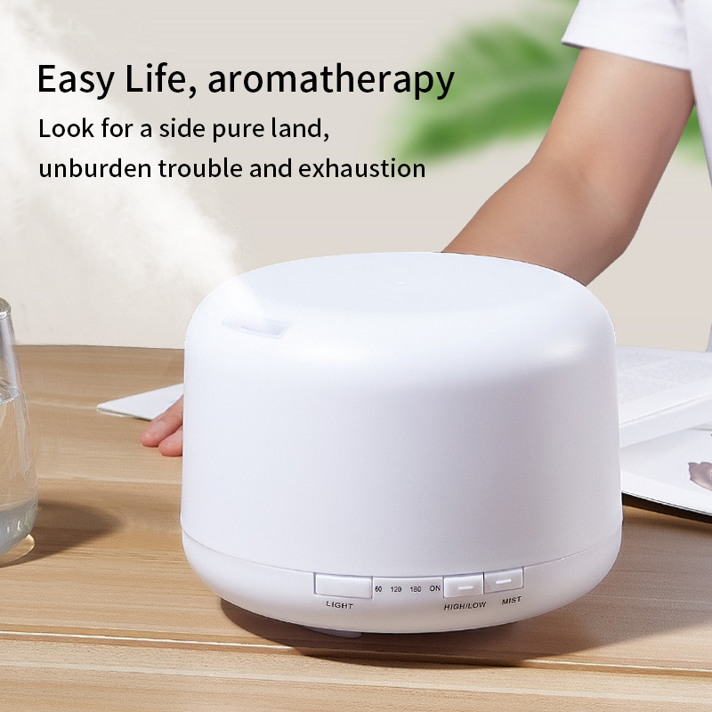 500ml Ultrasonic Aromatherapy Machine Cool Mist Maker Quiet Design Essential Oil Diffuser with Colorful Night Light