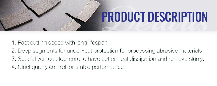 Long-lasting Metal Cutting Diamond Disc D230mm T Type Protection Teeth For Stone