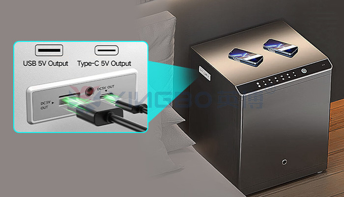 OEM Night Table Smart Safe Box Solid Steel With Fingerprint Lock