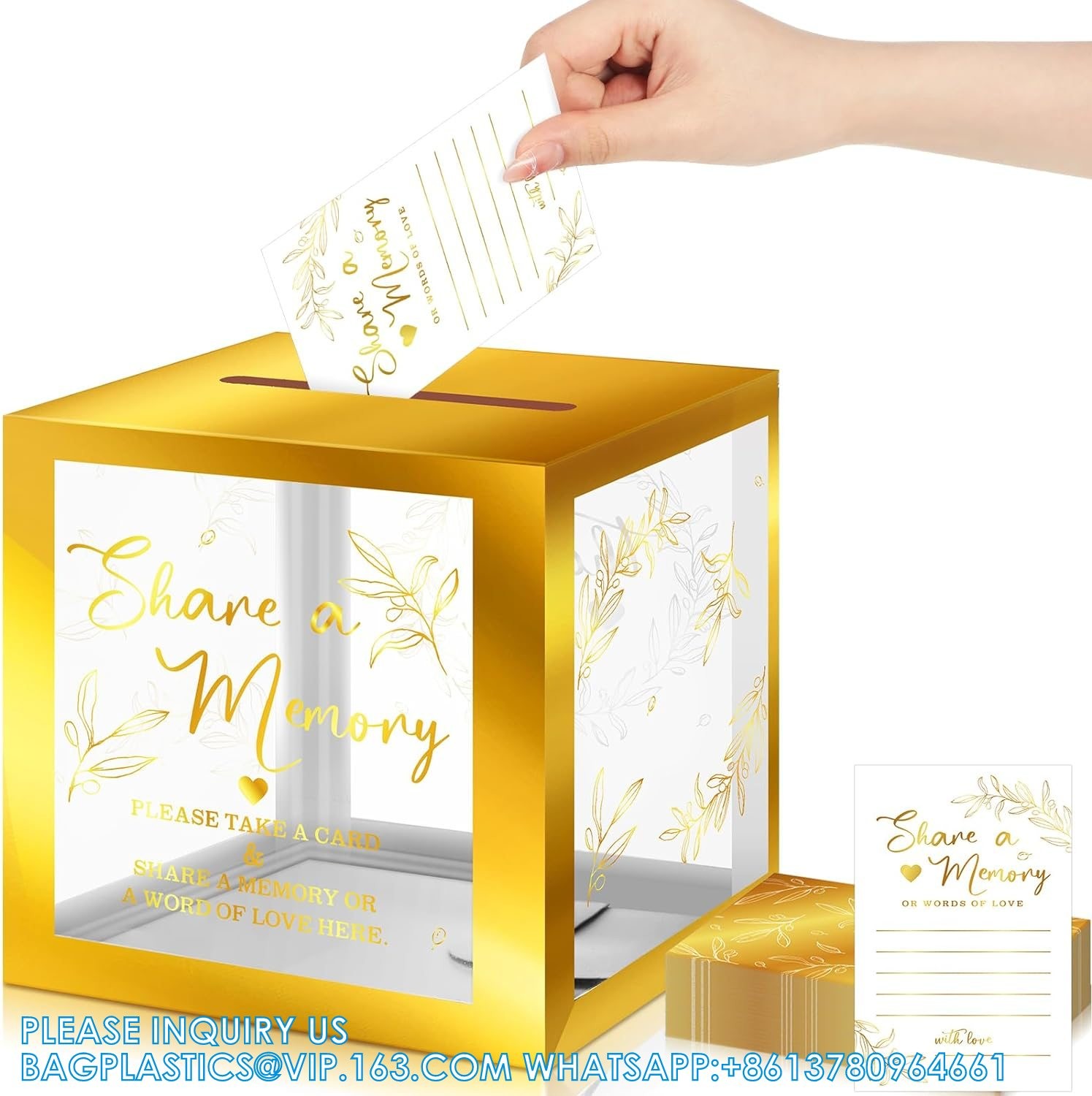 Share a Memory Card for Celebration of Life Memory Cards Box with Transparent Windows Memory Box for Funeral Wedding