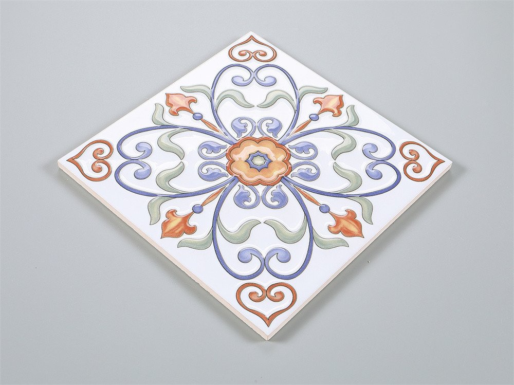 Red And White 20x20cm Encaustic Ceramic Rustic Tiles For Bathroom And Indoor Floor Tile For Kitchen