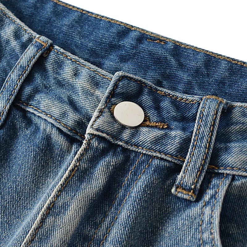 Factory Customized European Style Fashionable High Waist Woman Ripped Jeans