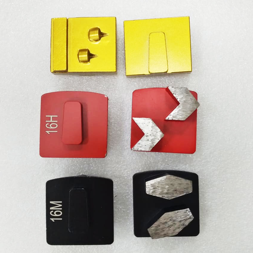 Hard Bond Redi Lock Grinding Shoes , 6 - 300 Grit Diamond Grinding Segments