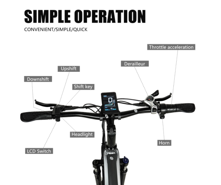 Fat Tire Electric Mountain Bikes For Adults 26 Inch 750W Motor 17Ah Lithium Battery
