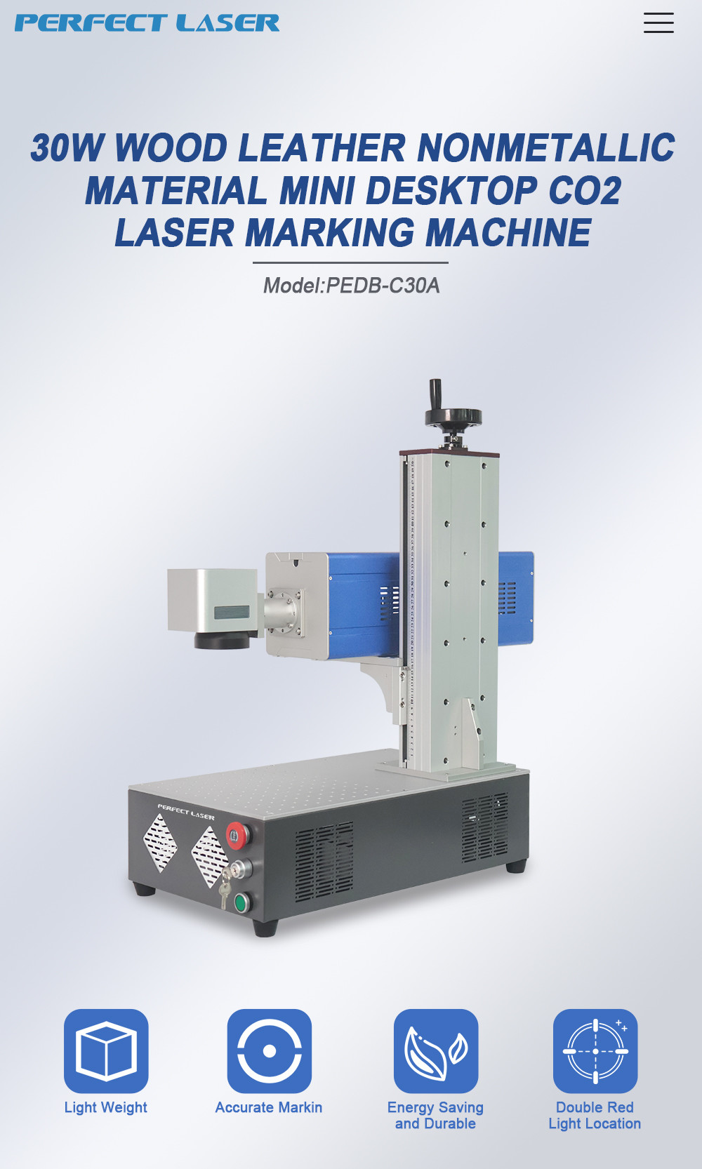 30W Mini Desktop Co2 Laser Marking Machine For Nonmetallic Material Wood Leather Glass