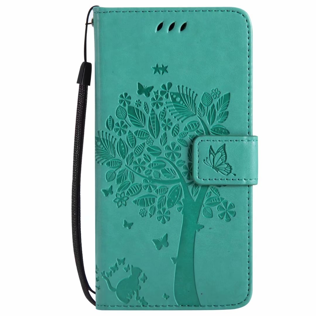 Pixel2 Wallet Flip Leather Case Cover with Lucky Tree Embossed