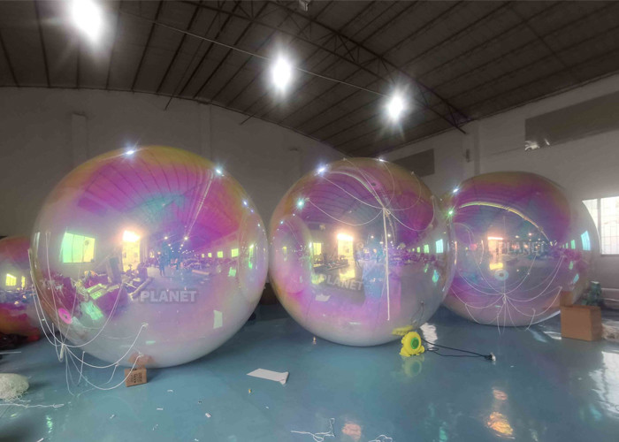 Custom Size Dazzle Color Giant PVC Floating Hanging Reflective Inflatable Mirror Ball For Party Event Decoration