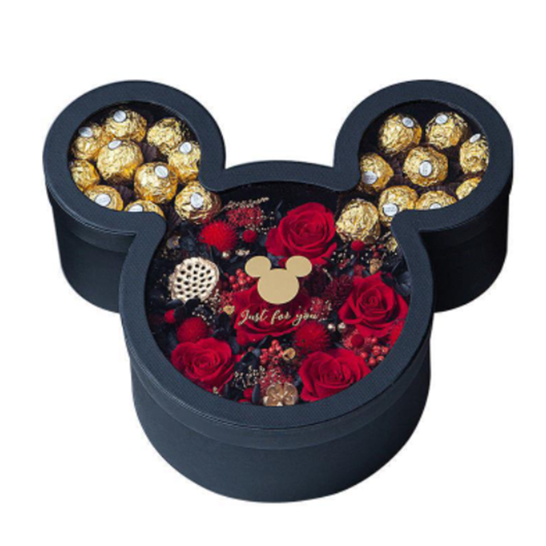 Transparent PVC Window Custom Size Accepted Gold Foil Logo Flower Bouquet Packaging Box