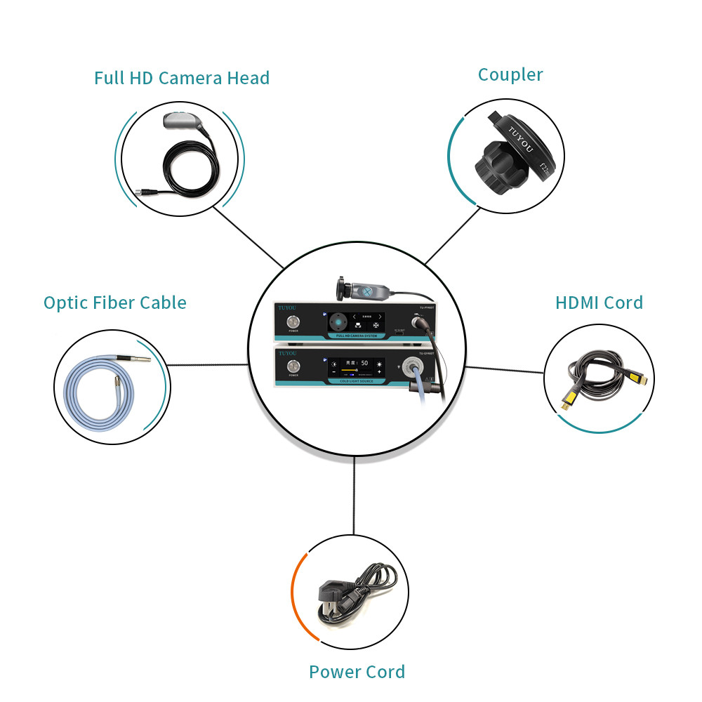 Black FHD 1080P Medical Endoscope Camera System Touchscreen For Laparoscopy ENT Surgery