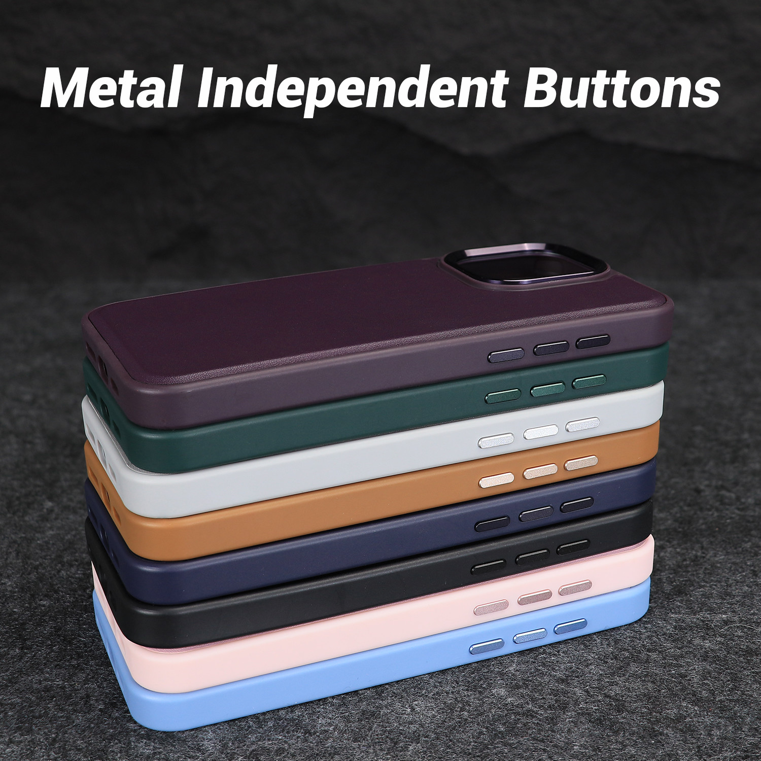 Embossed Logo PU Leather Phone Case Shockproof for IPhone 15 Pro Max