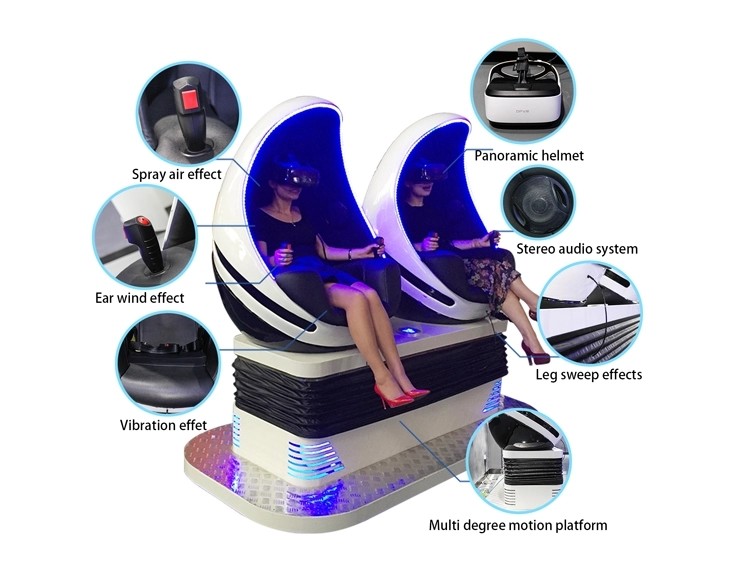 Attractive 9D VR Cinema Egg Shape VR Chair Simulation Rides Single / Double / Triple Seats