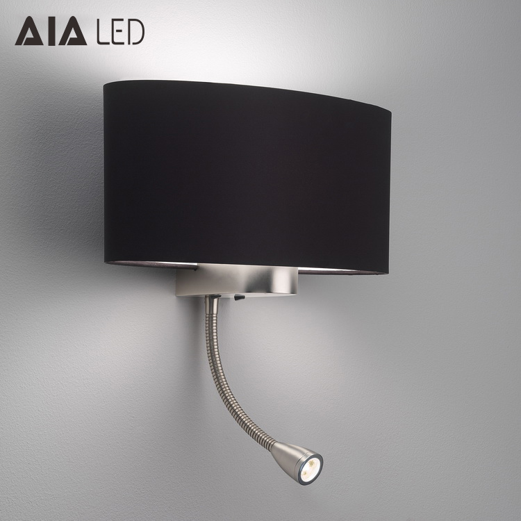 fabric shade E27 led wall light & inside bed board reading wall light led headboard wall light for luxury hotels