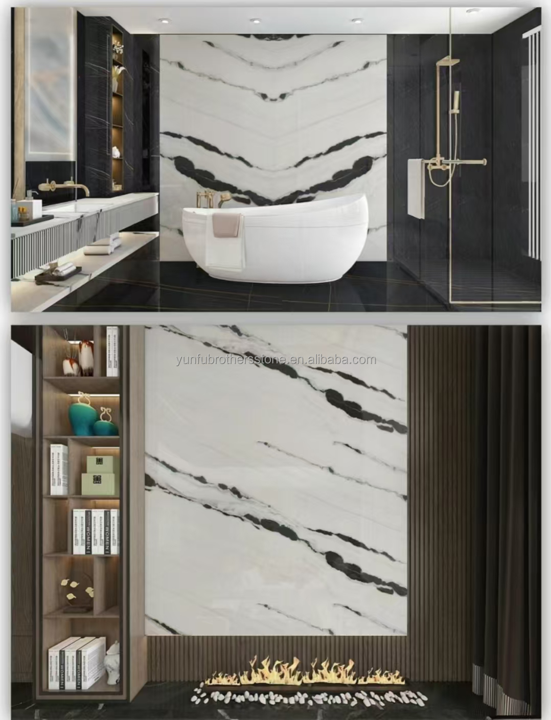 Modern Design Style Panda White Marble Elevate Your Hotel Wall Floor and Stairs Tiles