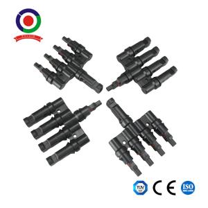 China Solar Panel Cables And Connectors Kit 4 To 1 Solar Panel T Branch Connectors on sale