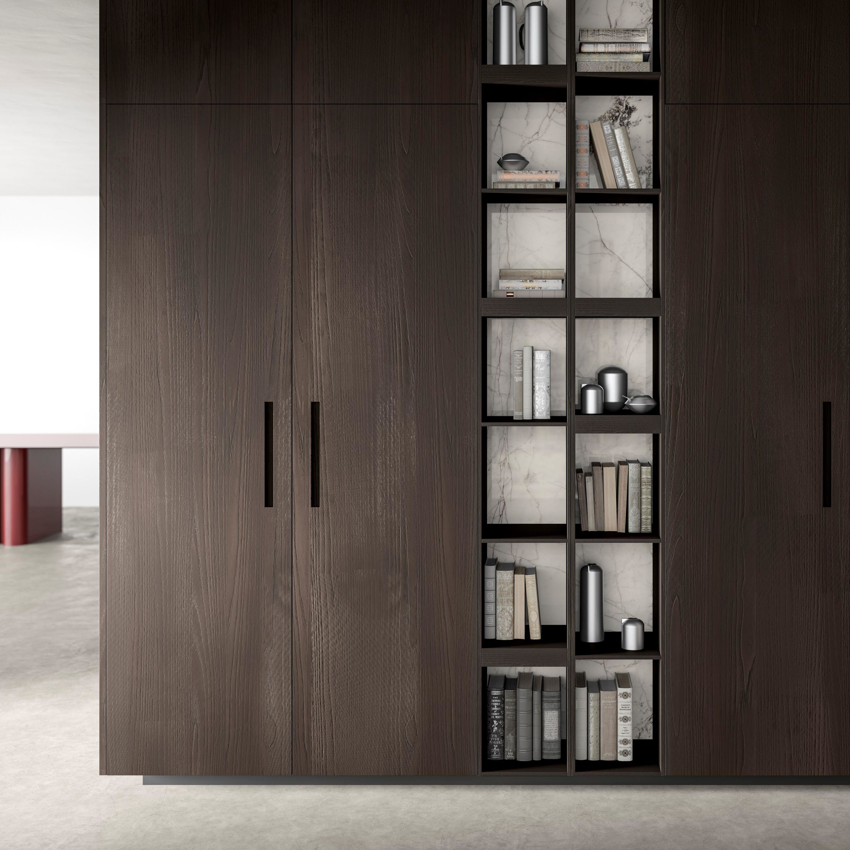 Custom Aluminum Simple Wood Veneer Wall Cabinet Kitchen Modern 304 Stainless Steel Kitchen Cabinet With Island