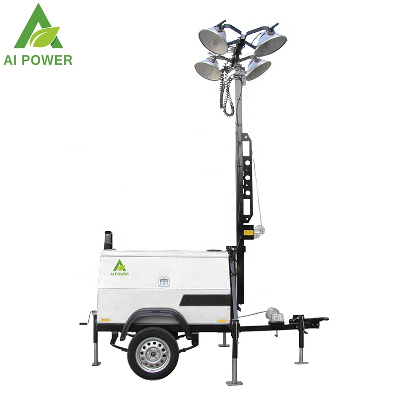 6kw Portable Light Tower Lamp Doosan 50W Obstruction Lights