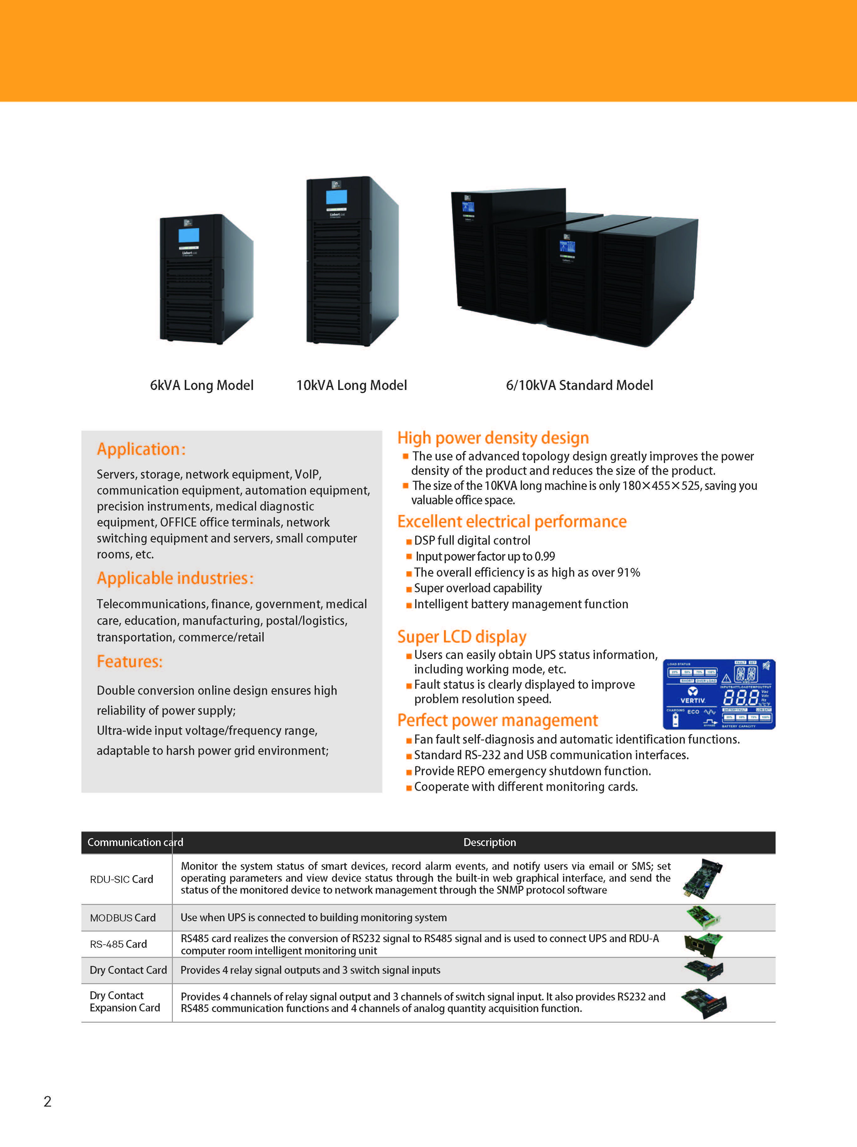 Vertiv Newly Liebert Emerson GXE2 Serie 6KVA 10KVA 220V CE REPORT Tower/Rack Mount UPS