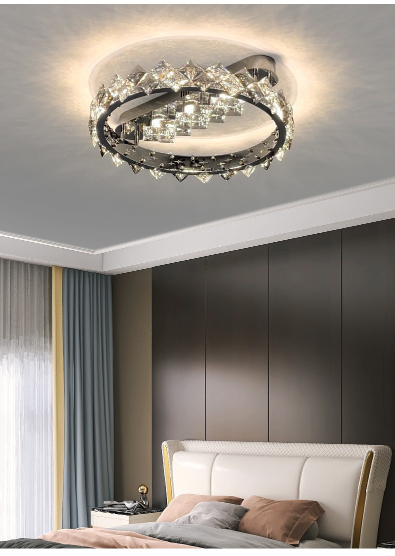 Luxury Crystal Pendant Lamps Home Decoration Bedroom Dining Living Room Round Ceiling Light(WH-CA-105)