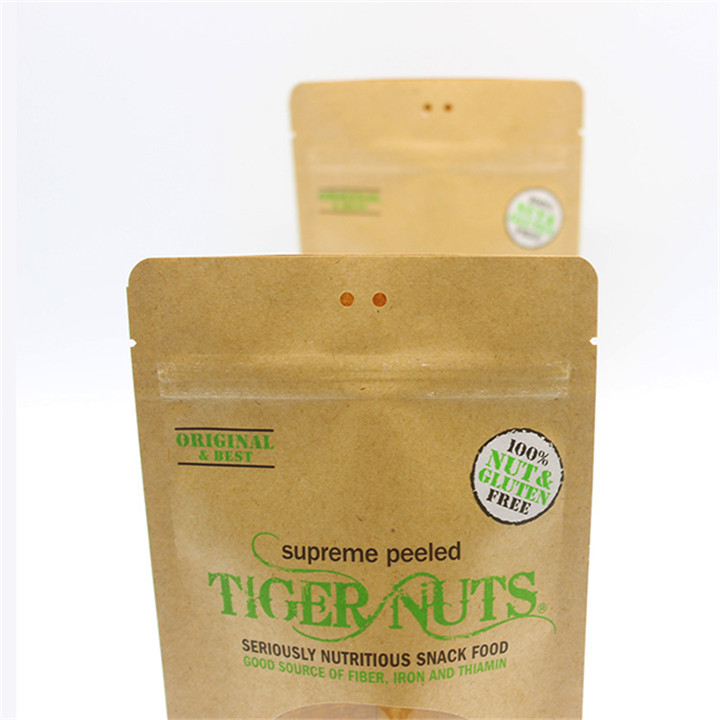 Food Grade Compostable 250g Kraft Paper Bag With Transparent Window